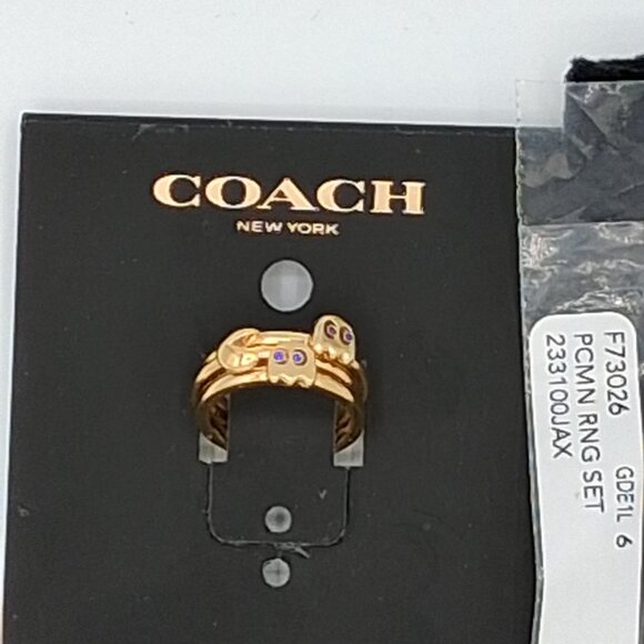 Coach Pac-Man Rings Sz 6 BNWT - Picture 4 of 4